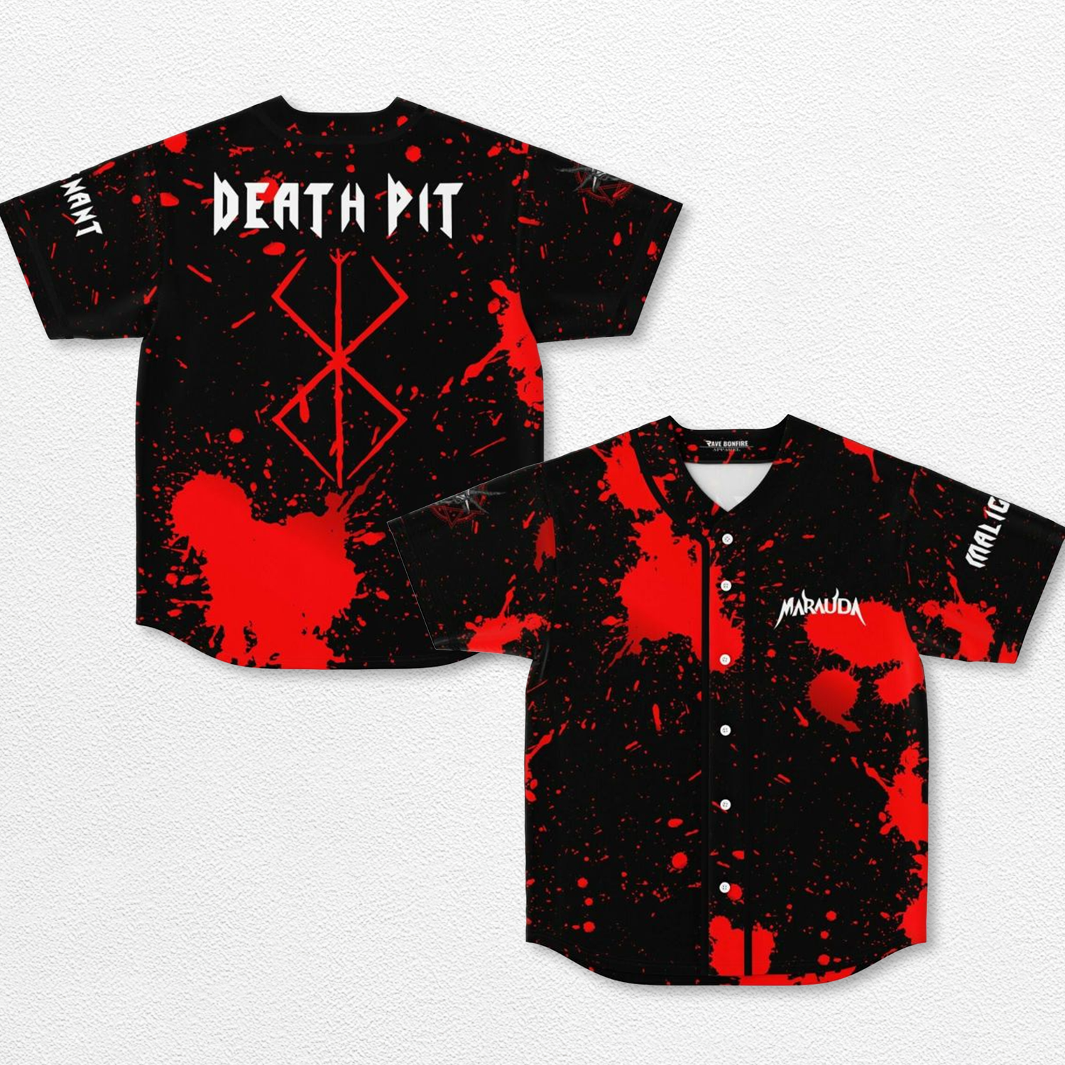 Marauda Death Pit Baseball Jersey EDM Festival Family Gift, Unisex Breathable Men's Jersey, 420 Lover Graphic Shirt, Gift For Jersey Fan EDM Electronics Music