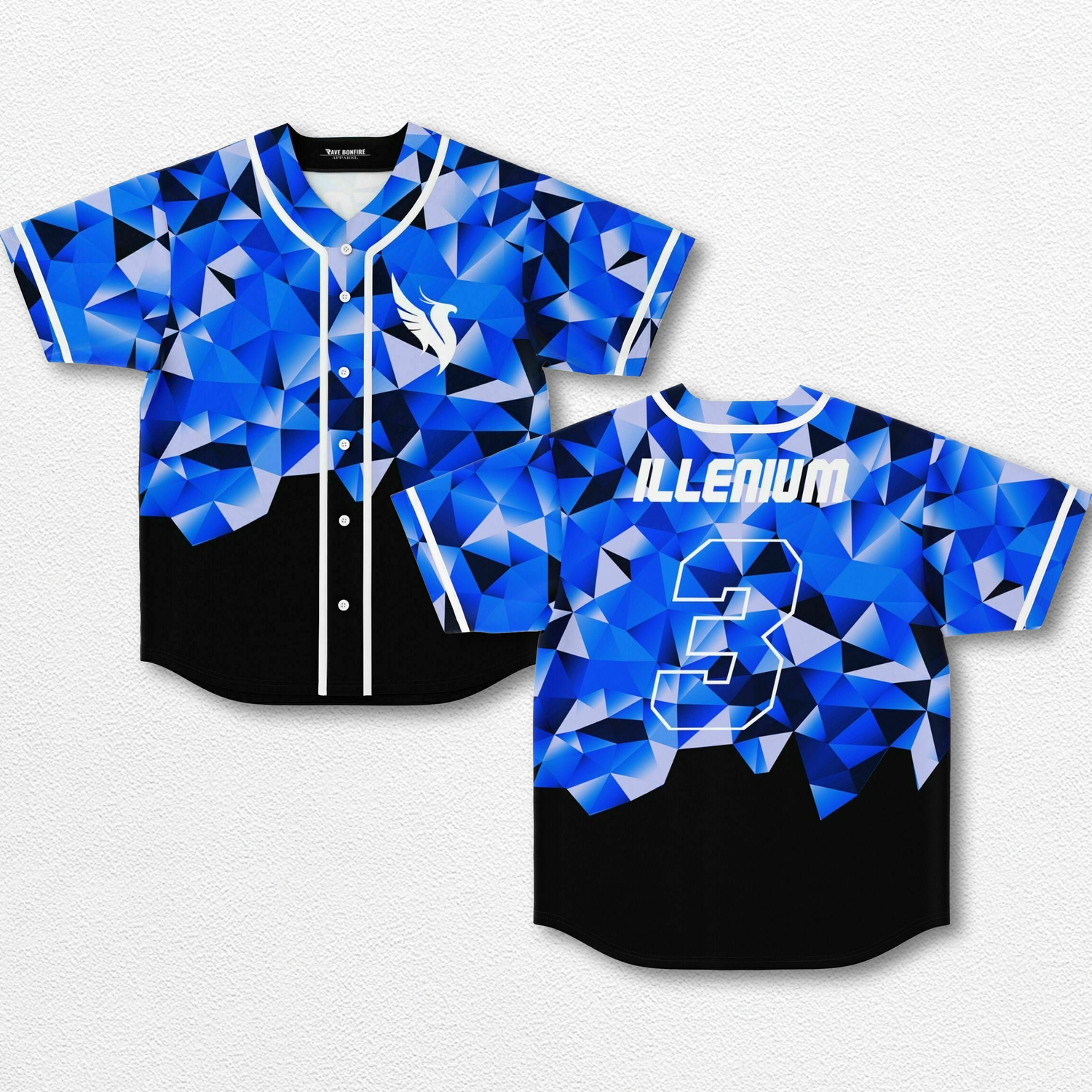 Blue Illenium Baseball Jersey EDM Music Shirt, EDM Festival Family Gift, Unisex Breathable Men's Jersey, 420 Lover Graphic Shirt, Gift For Baseball Fan EDM Electronics Music