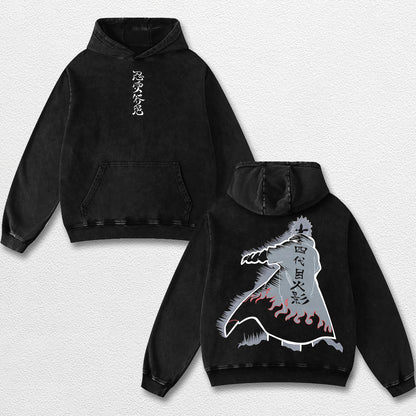 Retro Minato Namikaze Hokage - Naruto Oversize Lightweight Acid Washed Hoodie Sweatshirt Tee, Anime Graphic Design Unisex Top Cotton Streetwear Shirt Clothes