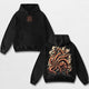 Retro Kurama Nine Tailed Fox - Naruto Oversize Lightweight Acid Washed Hoodie Sweatshirt Tee, Anime Graphic Design Unisex Top Cotton Streetwear Shirt Clothes