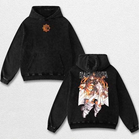 Retro Amo - Gachiakuta Oversize Lightweight Acid Washed Hoodie Sweatshirt Tee, Anime Graphic Design Unisex Top Cotton Streetwear Shirt Clothes