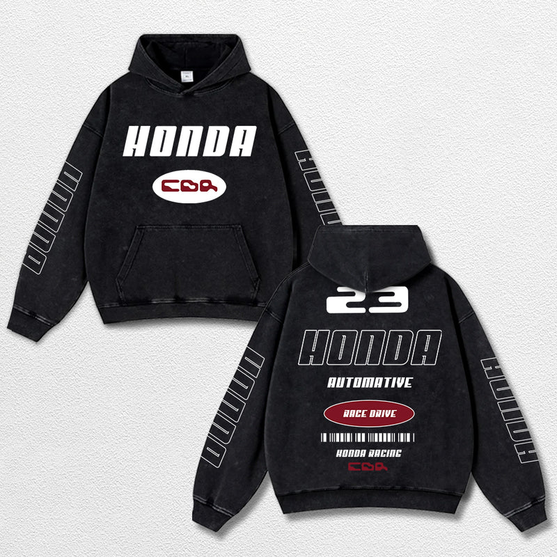 Retro Honda CBR Racing Washed Hoodie MotoGP World Champion Enthusiast Apparel Streetwear Racing Team Super Motorsports Clothing Riders Motocross Off-Road Dirt Bike Fan Gear Cotton For Moto Fan