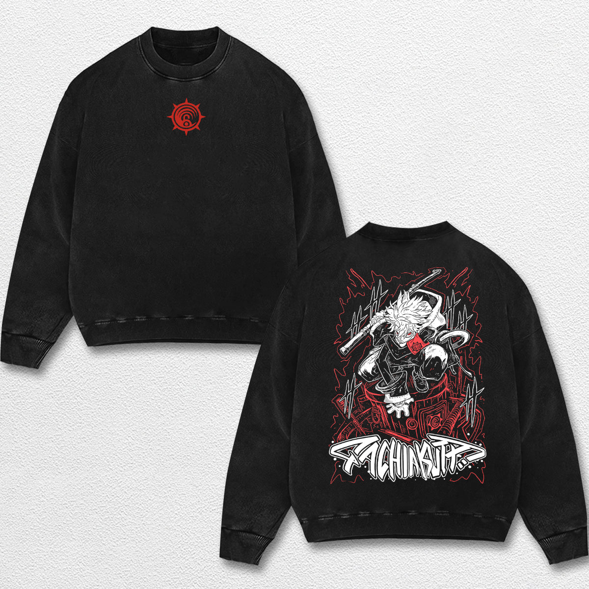 Retro Rudo - Gachiakuta Oversize Lightweight Acid Washed Hoodie Sweatshirt Tee, Anime Graphic Design Unisex Top Cotton Streetwear Shirt Clothes