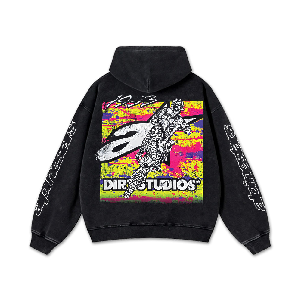 Retro Alpinestars Dirty 1993 Racing Washed Hoodie MotoGP World Champion Enthusiast Apparel Streetwear Racing Team Super Motorsports Clothing Riders Motocross Off-Road Dirt Bike Fan Gear Cotton For Moto Fan