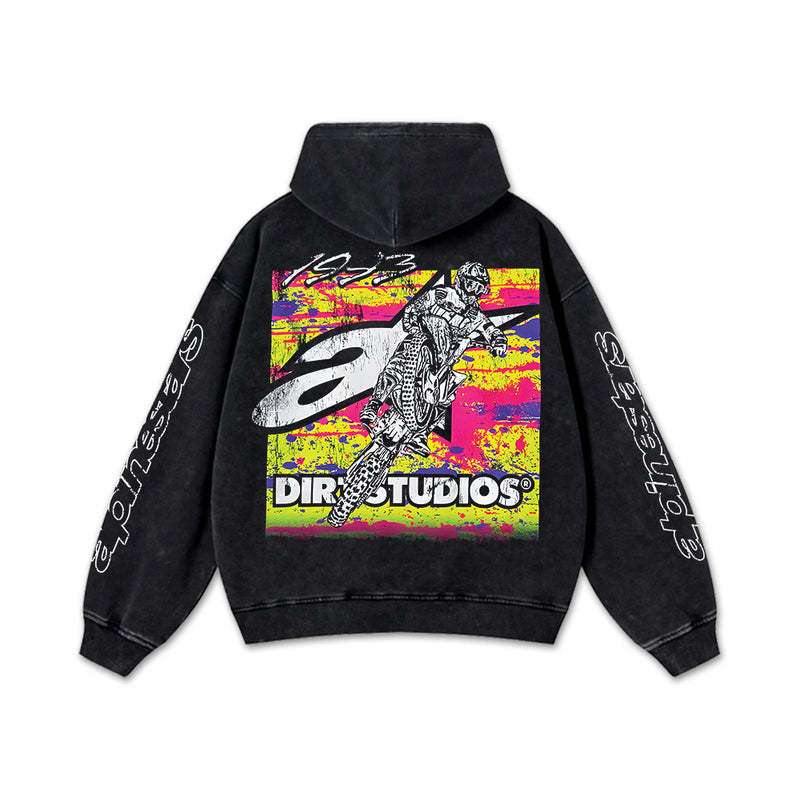 Retro Alpinestars Dirty 1993 Racing Washed Hoodie MotoGP World Champion Enthusiast Apparel Streetwear Racing Team Super Motorsports Clothing Riders Motocross Off-Road Dirt Bike Fan Gear Cotton For Moto Fan