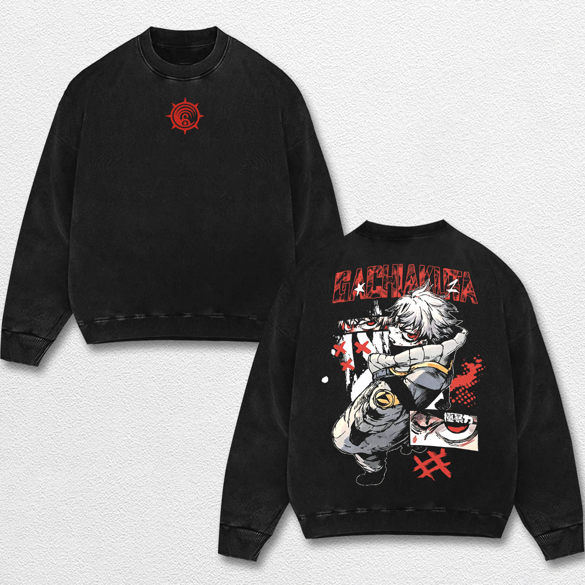 Retro Rudo - Gachiakuta Oversize Lightweight Acid Washed Hoodie Sweatshirt Tee, Anime Graphic Design Unisex Top Cotton Streetwear Shirt Clothes