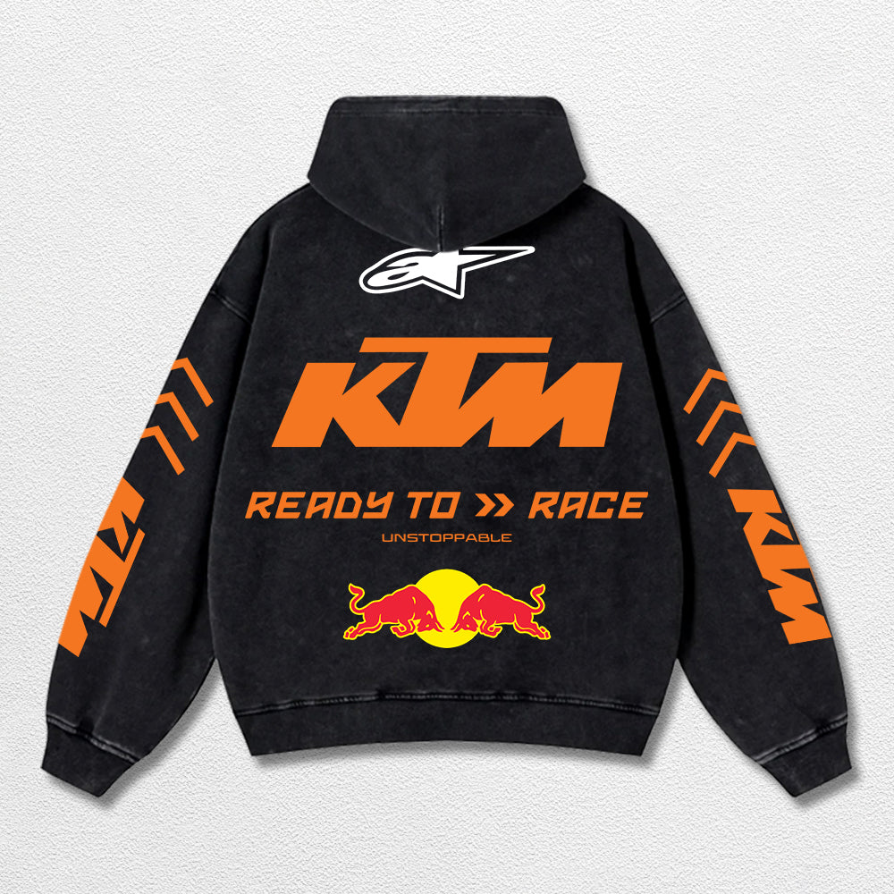 Retro Bell Helmets Redbull KTM Racing Washed Hoodie MotoGP World Champion Enthusiast Apparel Streetwear Racing Team Super Motorsports Clothing Riders Motocross Off-Road Dirt Bike Fan Gear Cotton For Moto Fan (Copy) (Copy)