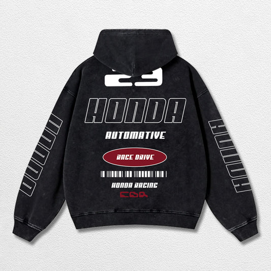 Retro Honda CBR Racing Washed Hoodie MotoGP World Champion Enthusiast Apparel Streetwear Racing Team Super Motorsports Clothing Riders Motocross Off-Road Dirt Bike Fan Gear Cotton For Moto Fan