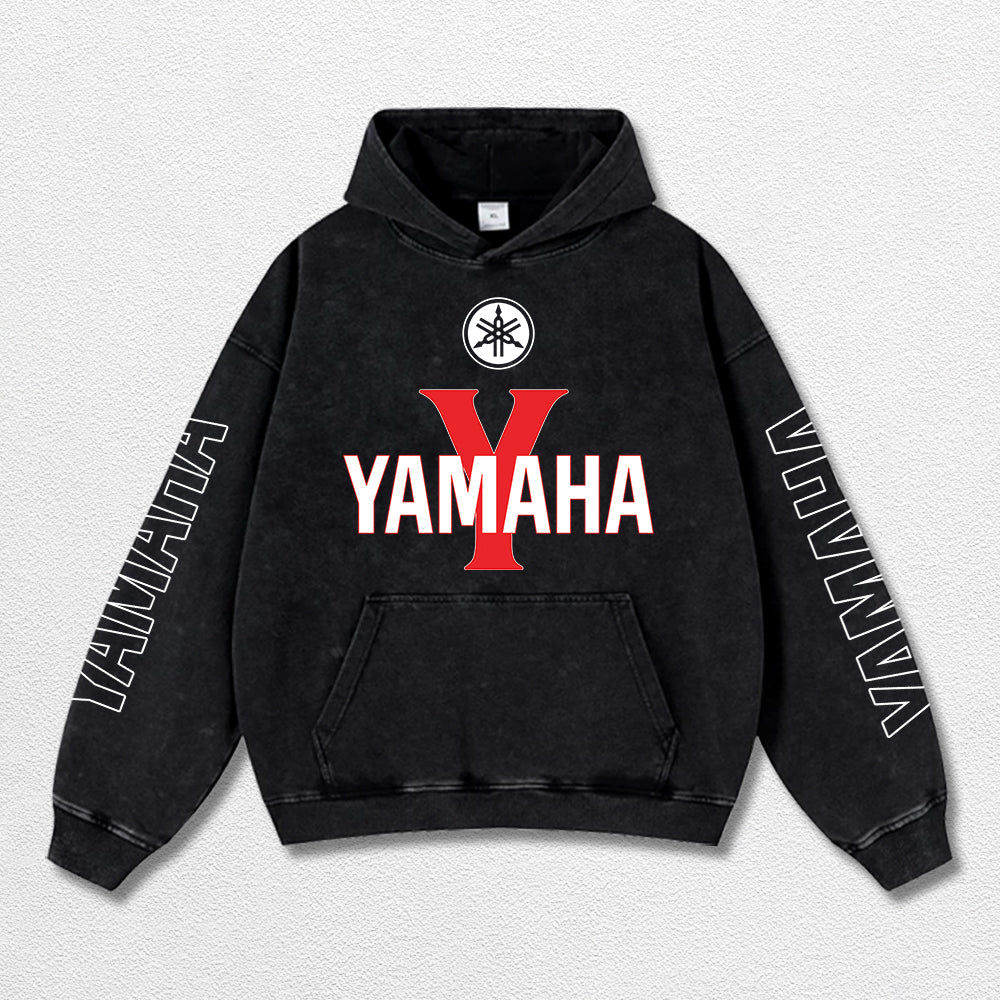 Retro Alpinestars Yamaha Racing Washed Hoodie MotoGP World Champion Enthusiast Apparel Streetwear Racing Team Super Motorsports Clothing Riders Motocross Off-Road Dirt Bike Fan Gear Cotton For Moto Fan (Copy)