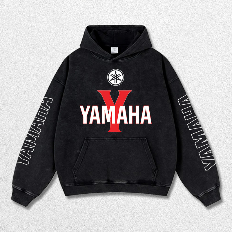 Retro Alpinestars Yamaha Racing Washed Hoodie MotoGP World Champion Enthusiast Apparel Streetwear Racing Team Super Motorsports Clothing Riders Motocross Off-Road Dirt Bike Fan Gear Cotton For Moto Fan (Copy)