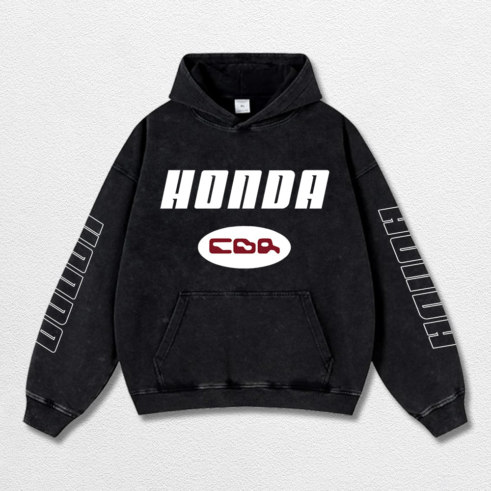 Retro Honda CBR Racing Washed Hoodie MotoGP World Champion Enthusiast Apparel Streetwear Racing Team Super Motorsports Clothing Riders Motocross Off-Road Dirt Bike Fan Gear Cotton For Moto Fan