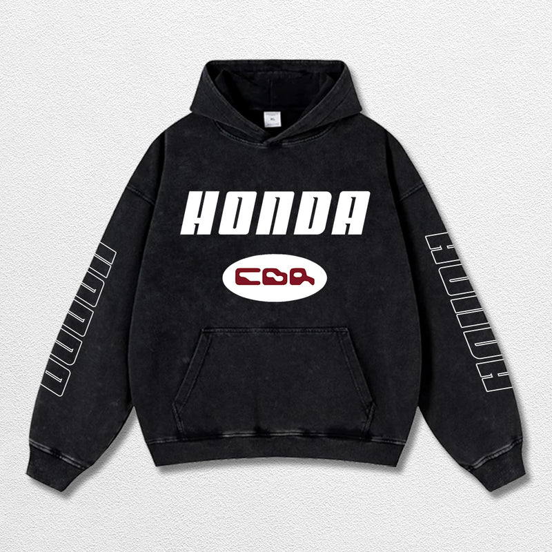 Retro Honda CBR Racing Washed Hoodie MotoGP World Champion Enthusiast Apparel Streetwear Racing Team Super Motorsports Clothing Riders Motocross Off-Road Dirt Bike Fan Gear Cotton For Moto Fan