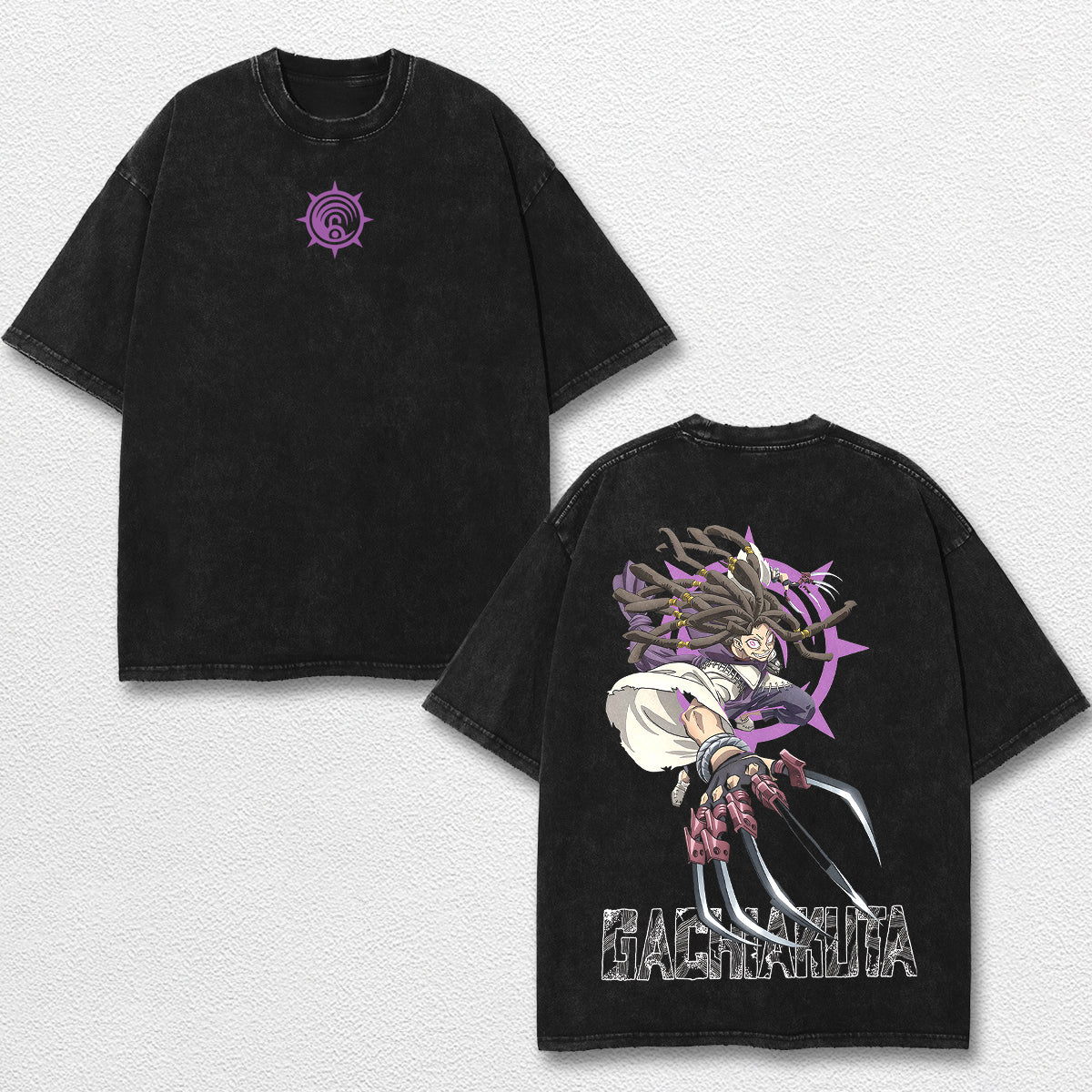 Retro Jabber - Gachiakuta Oversize Lightweight Acid Washed Hoodie Sweatshirt Tee, Anime Graphic Design Unisex Top Cotton Streetwear Shirt Clothes