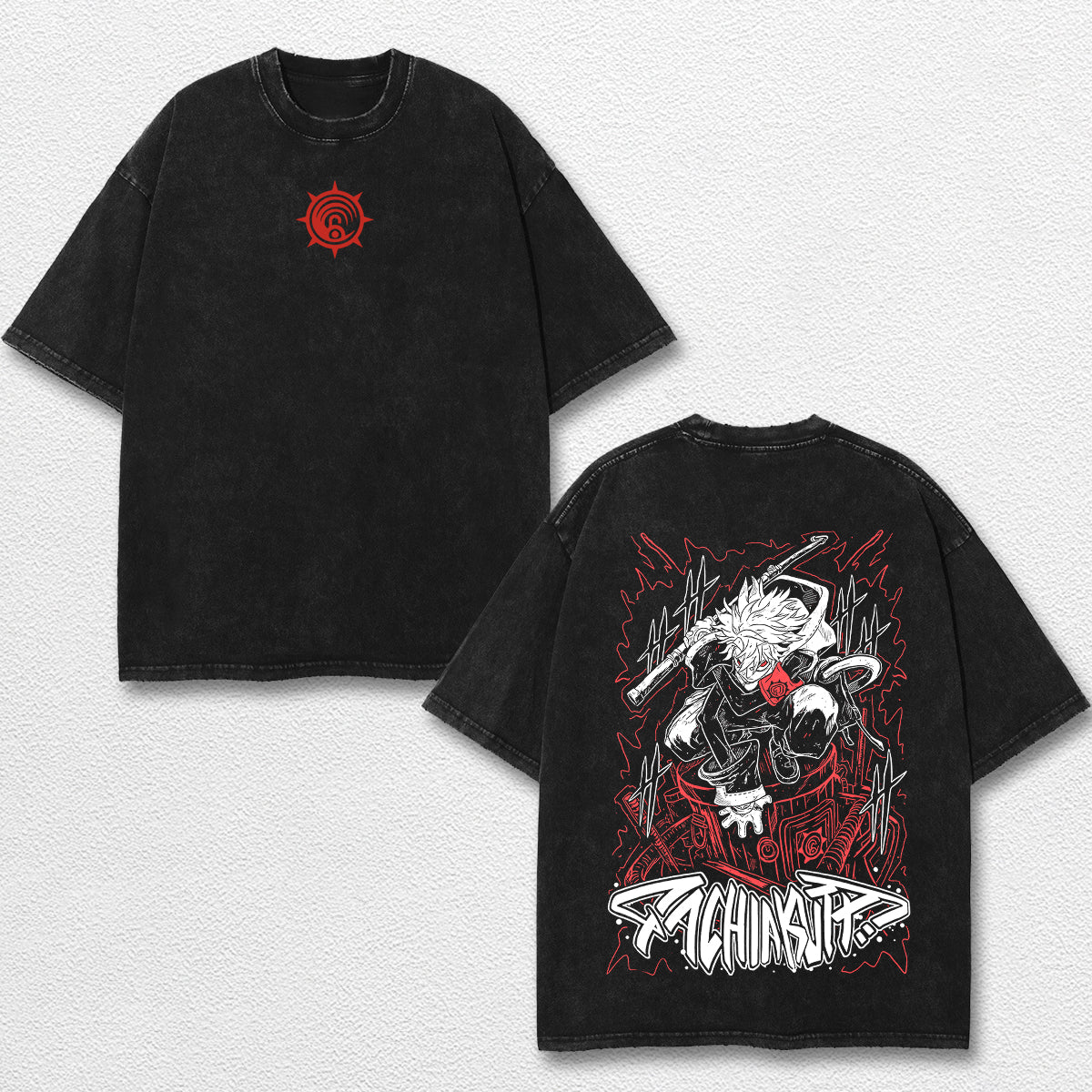 Retro Rudo - Gachiakuta Oversize Lightweight Acid Washed Hoodie Sweatshirt Tee, Anime Graphic Design Unisex Top Cotton Streetwear Shirt Clothes