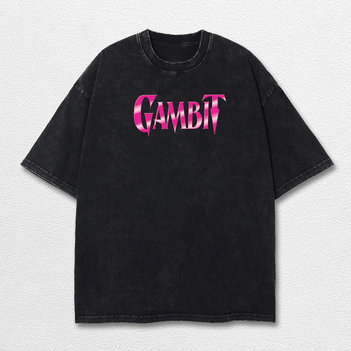 Gambit Xmen Hero Comic Double Printed Oversize Lightweight Acid Washed Tee, Character Marrvel Comics TV Series Graphic Design Unisex Top Cotton Streetwear T-Shirt Clothes Menswear
