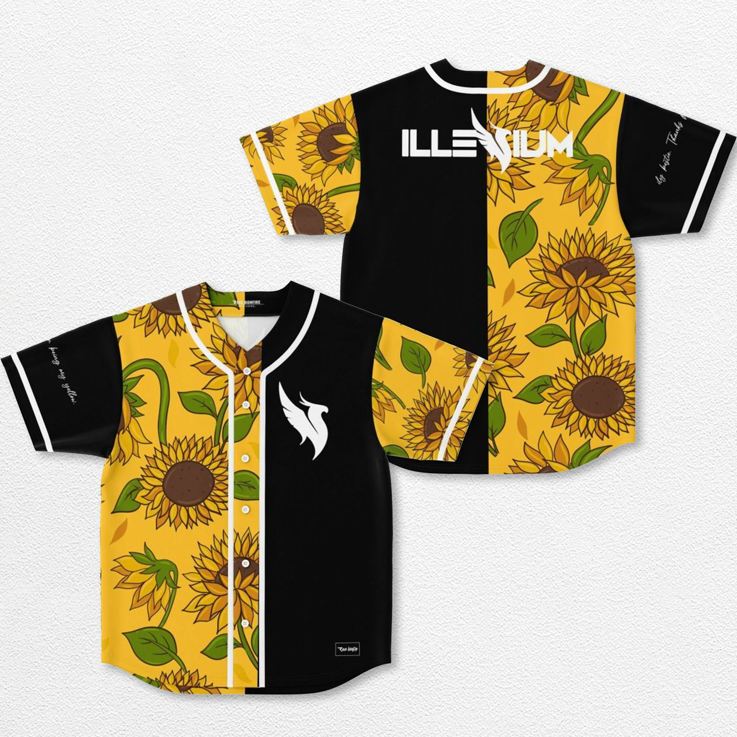 Illenium Sunflowers Baseball Jersey, EDM Festival Family Gift, Unisex Breathable Men's Jersey, 420 Lover Graphic Shirt, Gift For Jersey Fan EDM Electronics Music