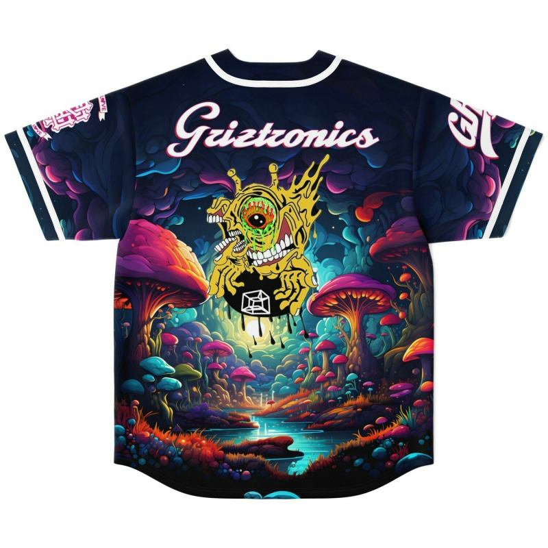 GRIZtronics Baseball Jersey, EDM Festival Family Gift, Unisex Breathable Men's Jersey, 420 Lover Graphic Shirt, Gift For Jersey Fan EDM Electronics Music