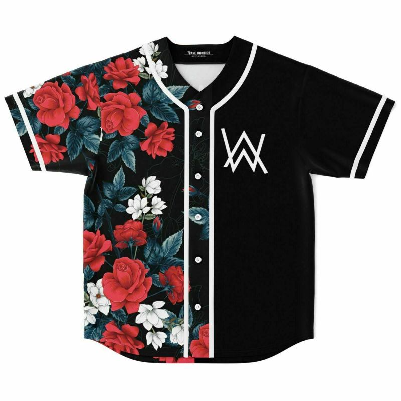 Alan Walker Rose Baseball Jersey, EDM Festival Family Gift, Unisex Breathable Men's Jersey, 420 Lover Graphic Shirt, Gift For Jersey Fan EDM Electronics Music