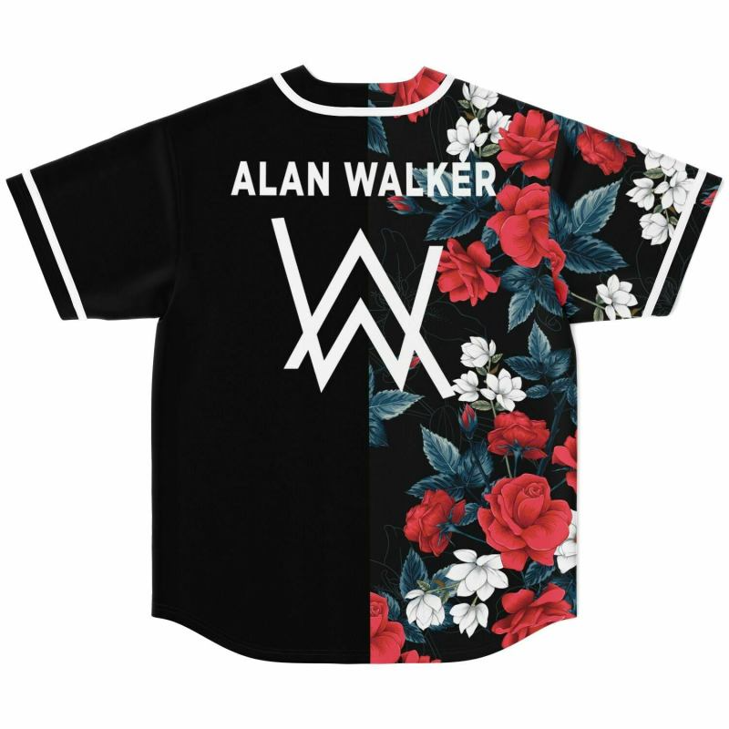 Alan Walker Rose Baseball Jersey, EDM Festival Family Gift, Unisex Breathable Men's Jersey, 420 Lover Graphic Shirt, Gift For Jersey Fan EDM Electronics Music