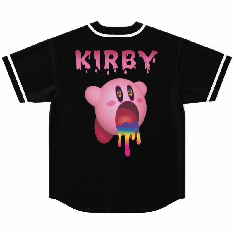 Black Kirby Baseball Jersey, EDM Festival Family Gift, Unisex Breathable Men's Jersey, 420 Lover Graphic Shirt, Gift For Jersey Fan EDM Electronics Music