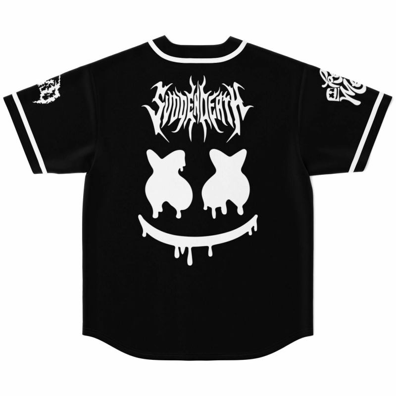 Marshmello x Svdden Death Baseball Jersey, EDM Festival Family Gift, Unisex Breathable Men's Jersey, 420 Lover Graphic Shirt, Gift For Jersey Fan EDM Electronics Music