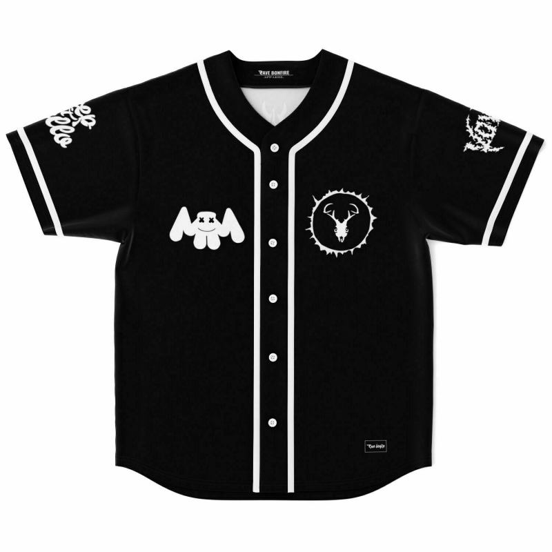 Marshmello x Svdden Death Baseball Jersey, EDM Festival Family Gift, Unisex Breathable Men's Jersey, 420 Lover Graphic Shirt, Gift For Jersey Fan EDM Electronics Music