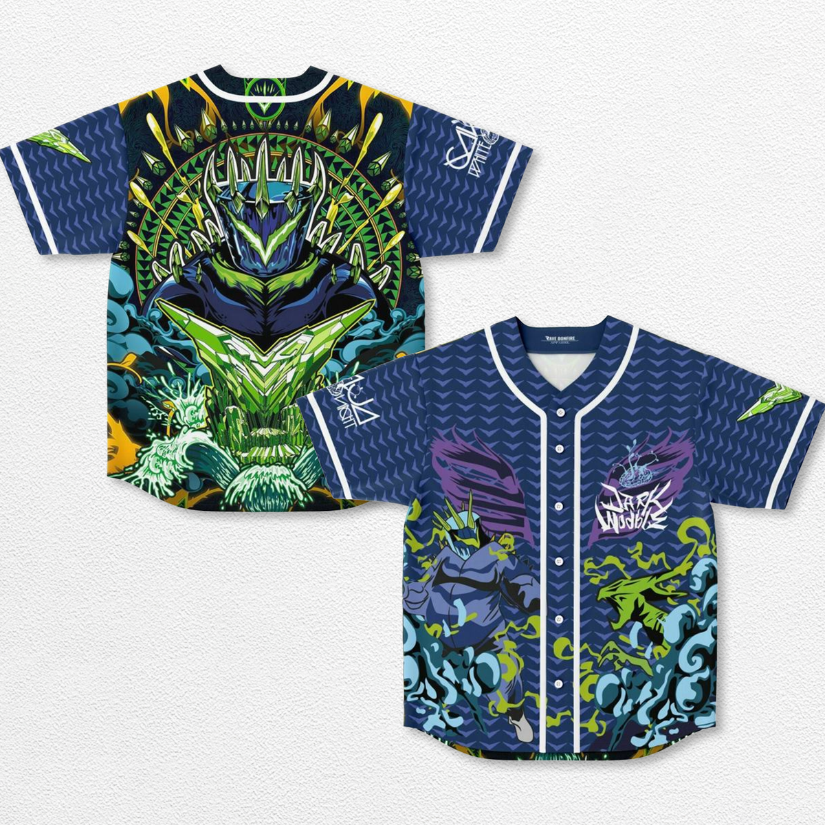 Ganja White Night Dark Wobble Baseball Jersey EDM Festival Family Gift, Unisex Breathable Men's Jersey, 420 Lover Graphic Shirt, Gift For Jersey Fan EDM Electronics Music