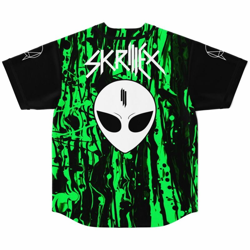 Skrillex Green Baseball Jersey EDM Festival Family Gift, Unisex Breathable Men's Jersey, 420 Lover Graphic Shirt, Gift For Jersey Fan EDM Electronics Music (Copy)