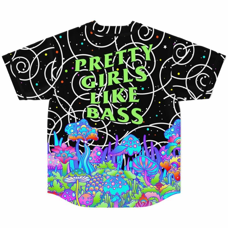 Pretty Girls Like Bass Baseball Jersey EDM Festival Family Gift, Unisex Breathable Men's Jersey, 420 Lover Graphic Shirt, Gift For Jersey Fan EDM Electronics Music (Copy) (Copy)