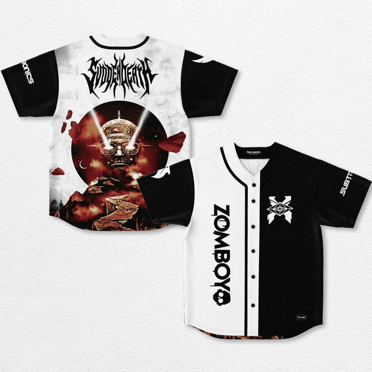 Zomboy x Slander x Subtronics x Svdden Death Baseball Jersey EDM Festival Family Gift, Unisex Breathable Men's Jersey, 420 Lover Graphic Shirt, Gift For Jersey Fan EDM Electronics Music