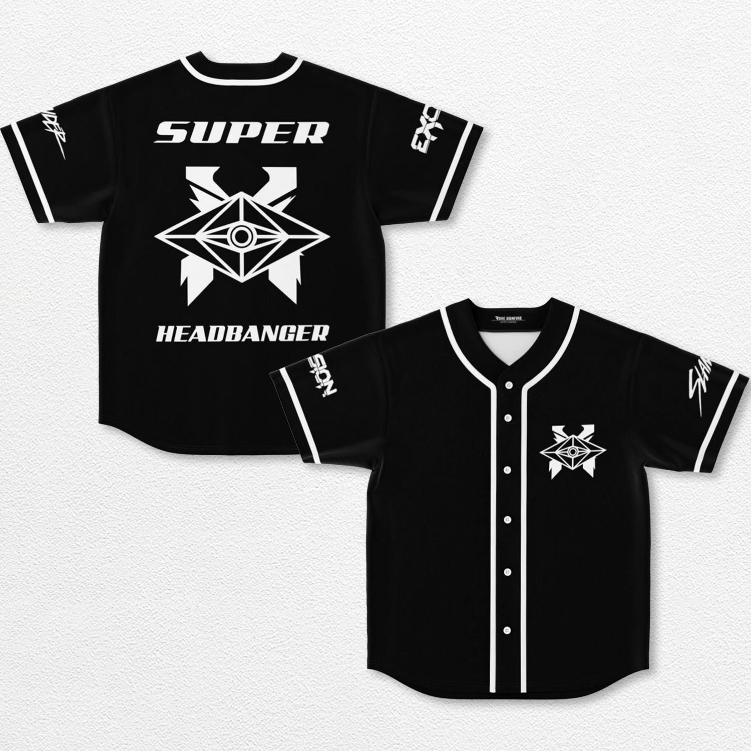 Super Headbanger Baseball Jersey EDM Festival Family Gift, Unisex Breathable Men's Jersey, 420 Lover Graphic Shirt, Gift For Jersey Fan EDM Electronics Music