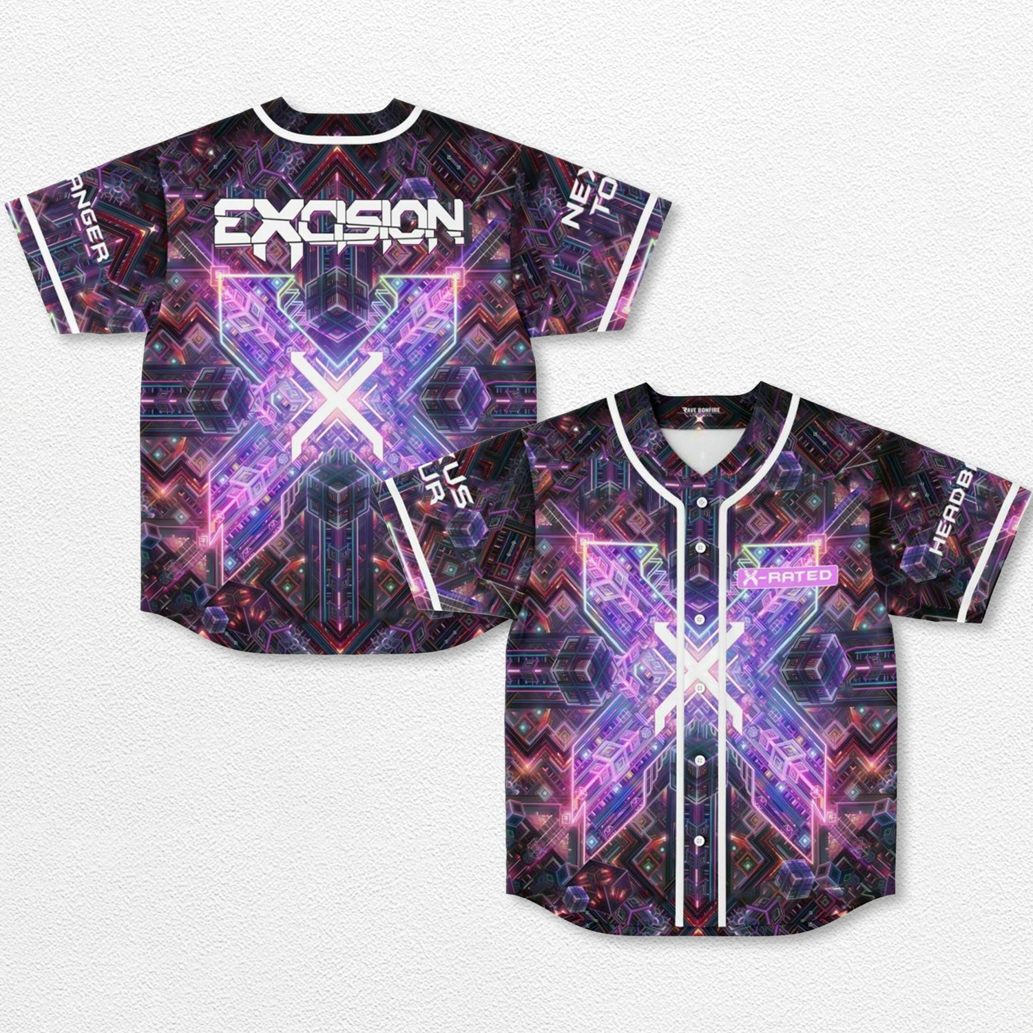 Excision Nexus Tour Baseball Jersey EDM Festival Family Gift, Unisex Breathable Men's Jersey, 420 Lover Graphic Shirt, Gift For Jersey Fan EDM Electronics Music