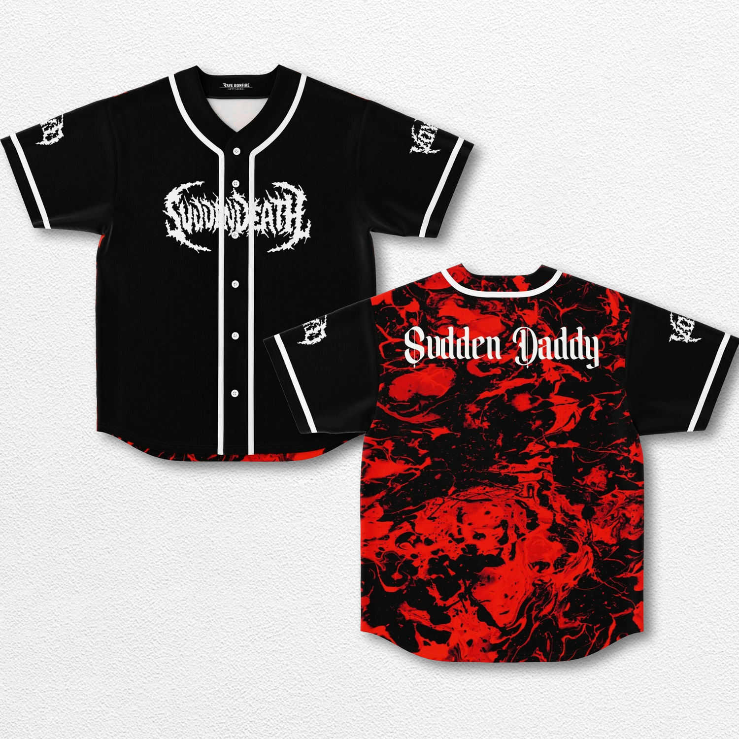 Svdden Death Sudden Daddy Baseball Jersey EDM Music Shirt, EDM Festival Family Gift, Unisex Breathable Men's Jersey, 420 Lover Graphic Shirt, Gift For Baseball Fan EDM Electronics Music