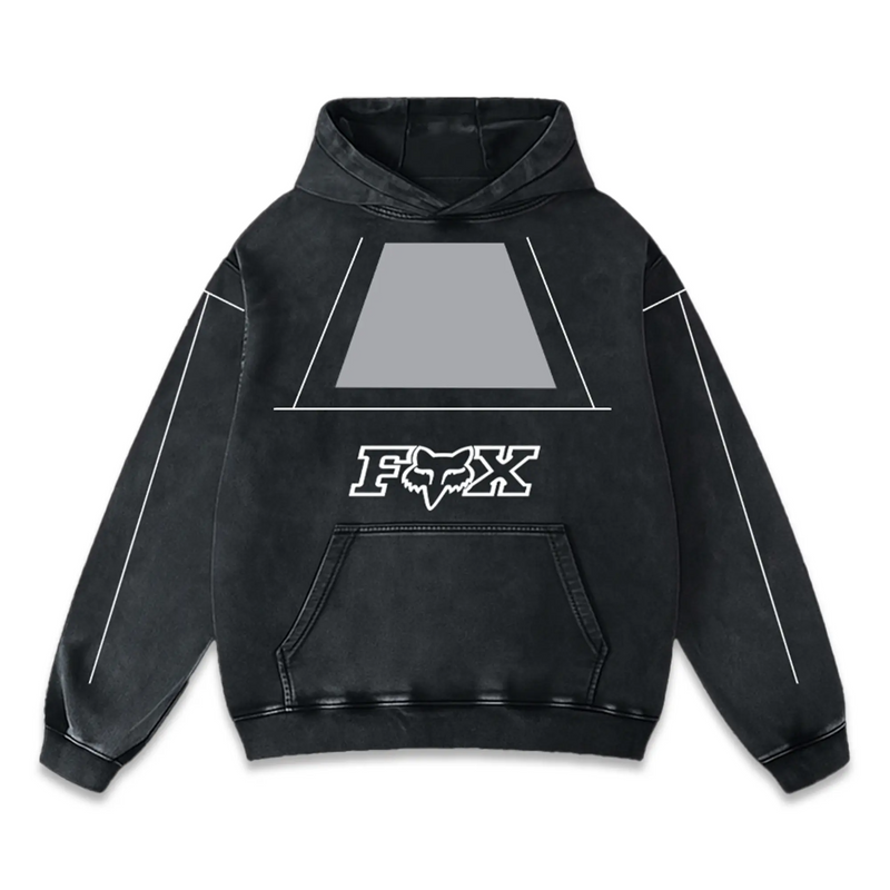 Fox Racing Biker Hoodie Washed Vintage MotoGP Racing Streetwear, Motorcycle Graphic Hoodie Unisex, Designed for Motor Fans, Sportbike Culture, Speed Lovers & Urban Motorbike Style